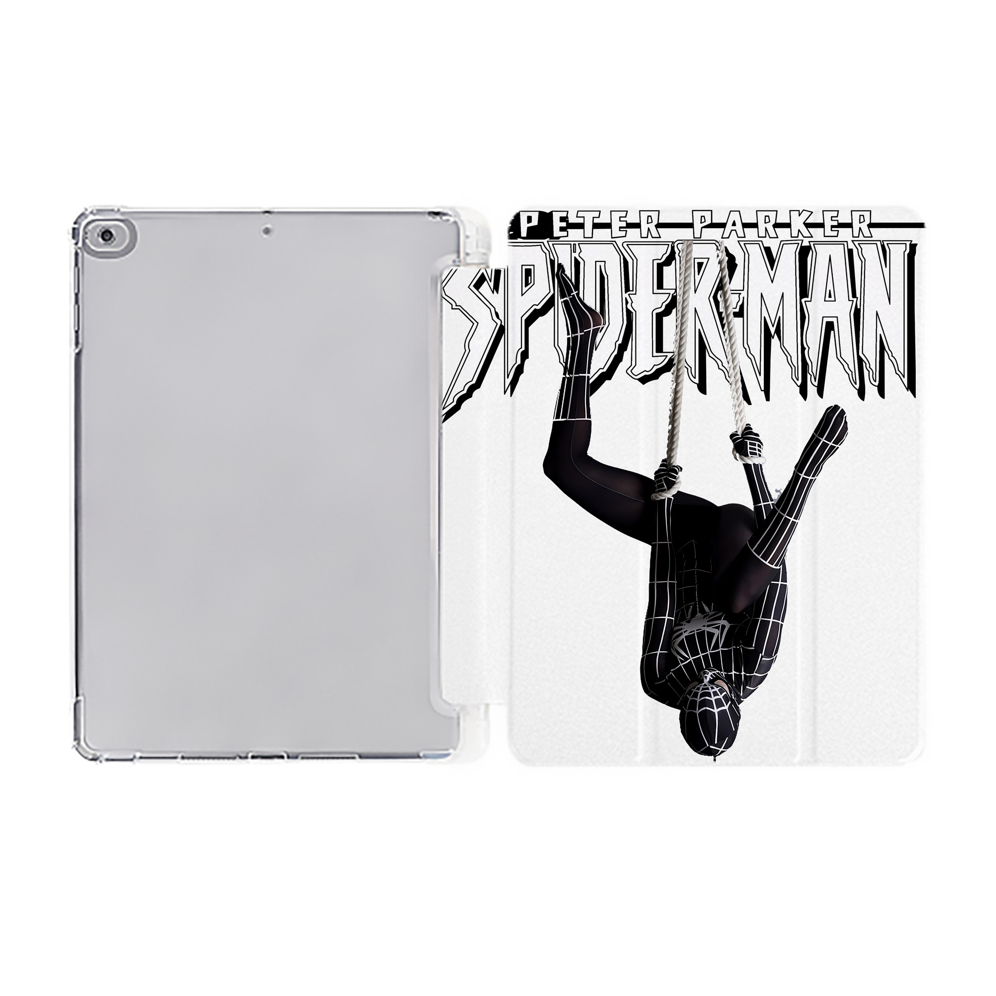 （画像用） Spider Man スパイダーマン IPad ケース ペン収納付き 三つ折りスタンド PUレザー×シリコン 対応機種9.5/10.5/10.9インチ